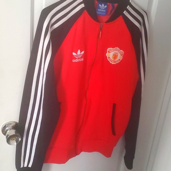 adidas Originals Manchester United Superstar Track Top Red Black